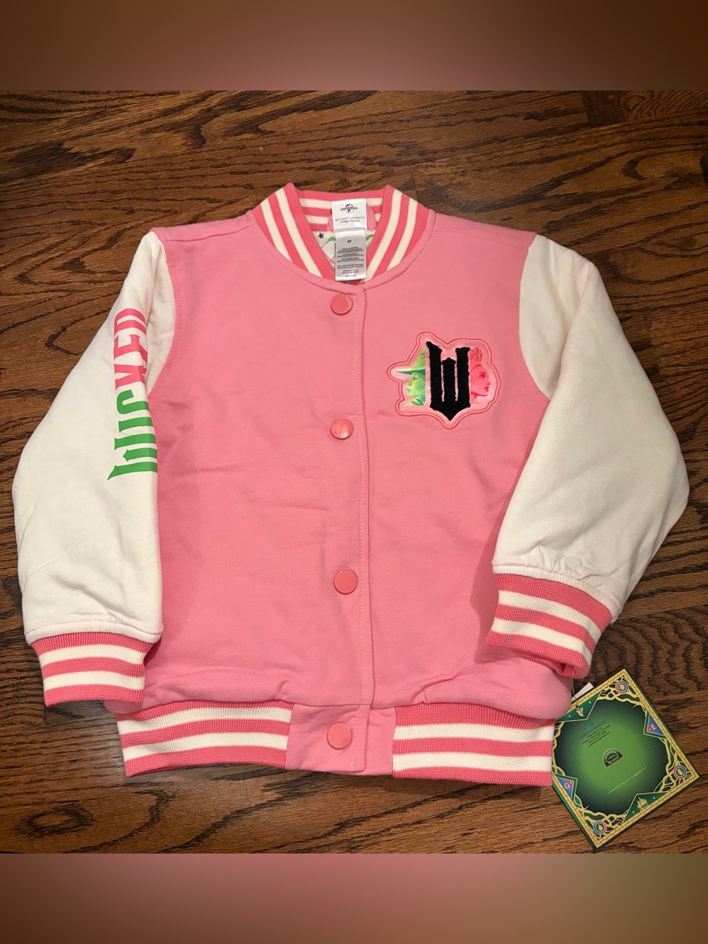 Wicked Pink & White Varsity Bomber Jacket